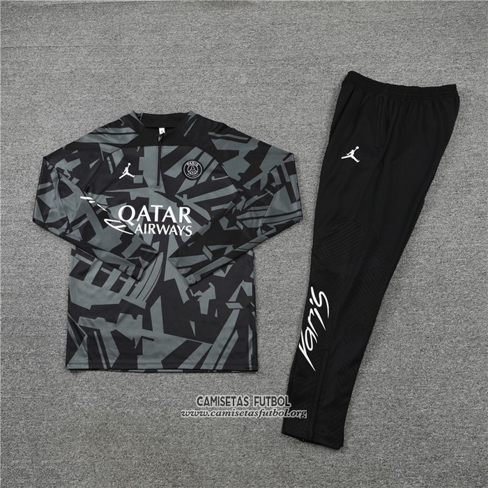 Chandal de Sudadera del Paris Saint-Germain Jordan 2022/2023 Negro y Gris